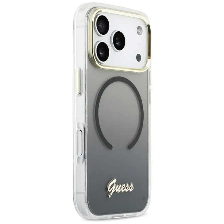 Etui Guess IML Gradient Script Metal MagSafe do Apple iPhone 17 Pro Max czarny