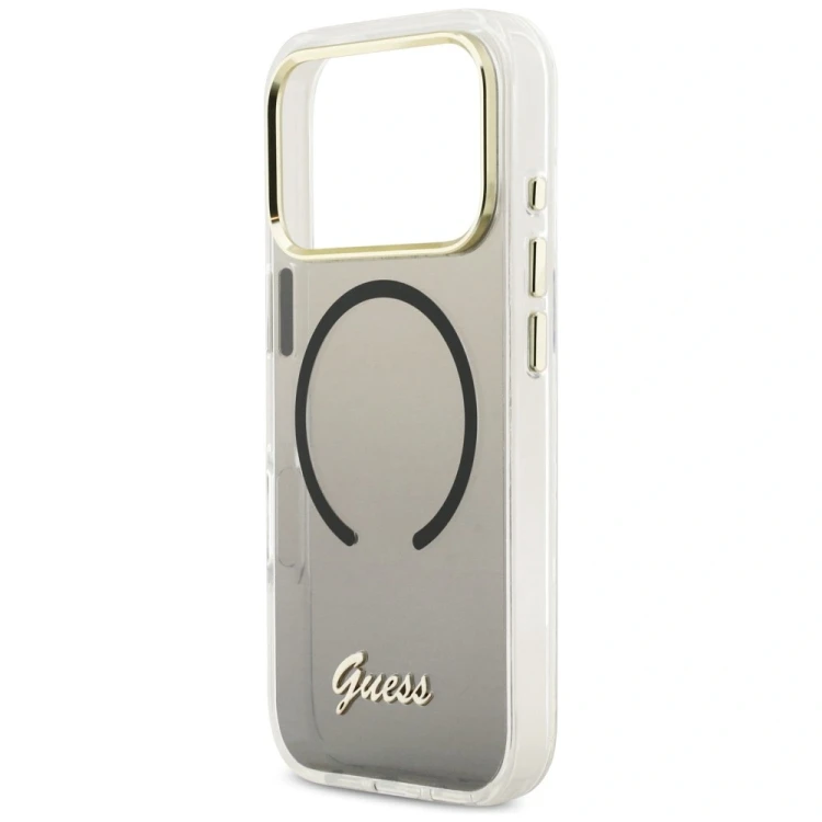 Etui Guess IML Gradient Script Metal MagSafe do Apple iPhone 17 Pro Max czarny