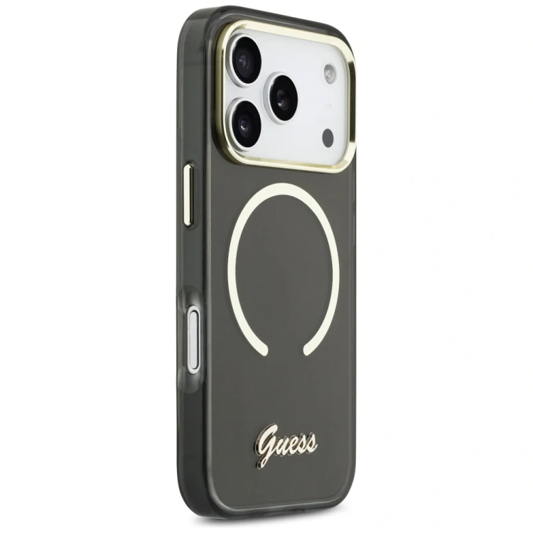 Etui Guess IML Script Metal MagSafe do Apple iPhone 17 Pro Max czarny