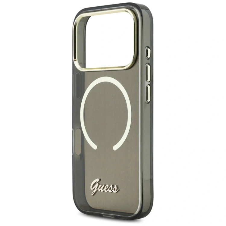 Etui Guess IML Script Metal MagSafe do Apple iPhone 17 Pro Max czarny