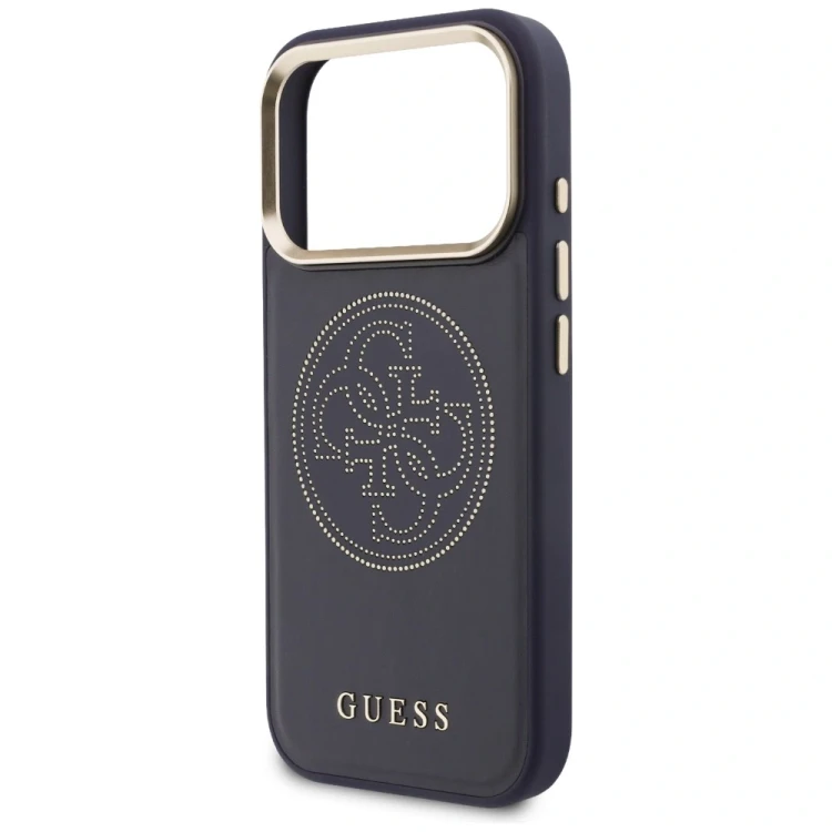 Etui Guess Perforated 4G MagSafe do Apple iPhone 17 Pro Max niebieski