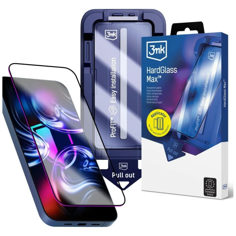 Szkło hartowane 3MK HardGlass Max z aplikatorem do Apple iPhone 17 Pro Max czarny