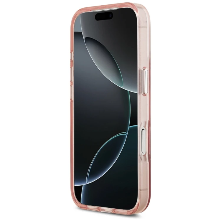 Etui Guess IML Gradient Triangle Logo MagSafe do Apple iPhone 17 Pro różowy