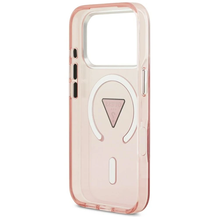 Etui Guess IML Gradient Triangle Logo MagSafe do Apple iPhone 17 Pro różowy