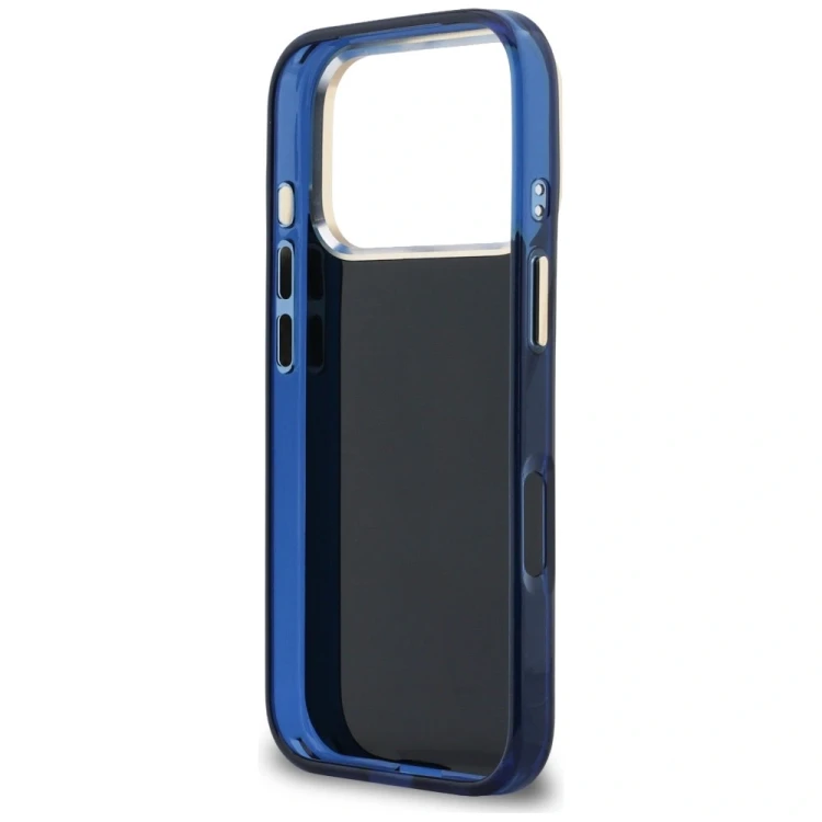 Etui Guess IML 4G Script Metal do Apple iPhone 17 Pro niebieski