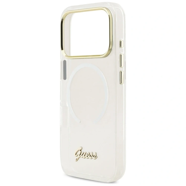 Etui Guess IML Gradient Script Metal MagSafe do Apple iPhone 17 Pro biały