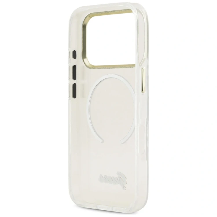 Etui Guess IML Gradient Script Metal MagSafe do Apple iPhone 17 Pro biały
