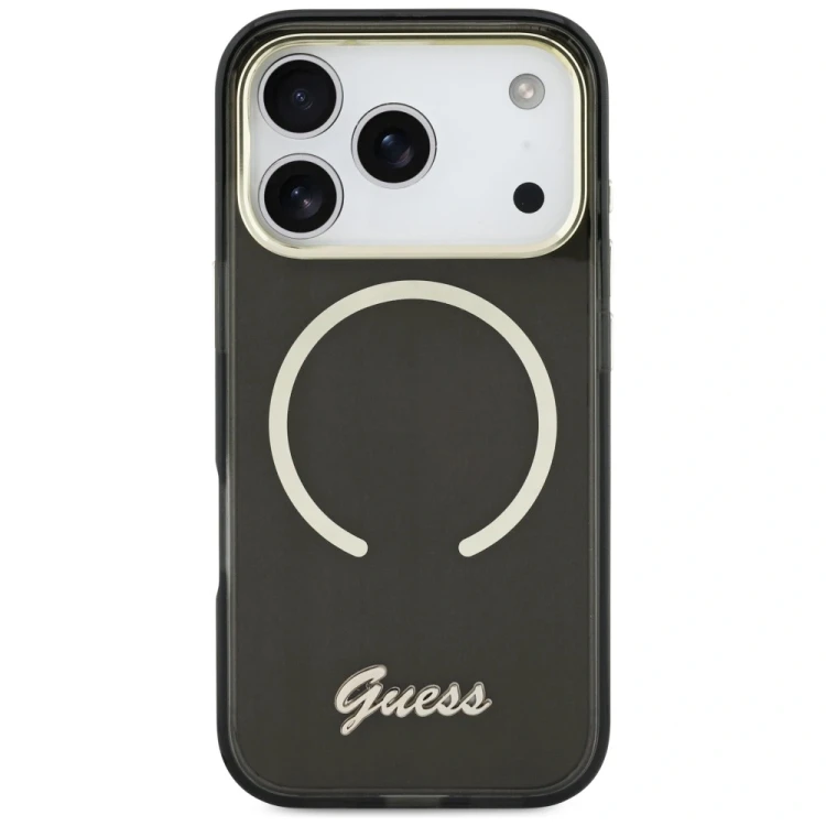 Etui Guess IML Script Metal MagSafe do Apple iPhone 17 Pro czarny