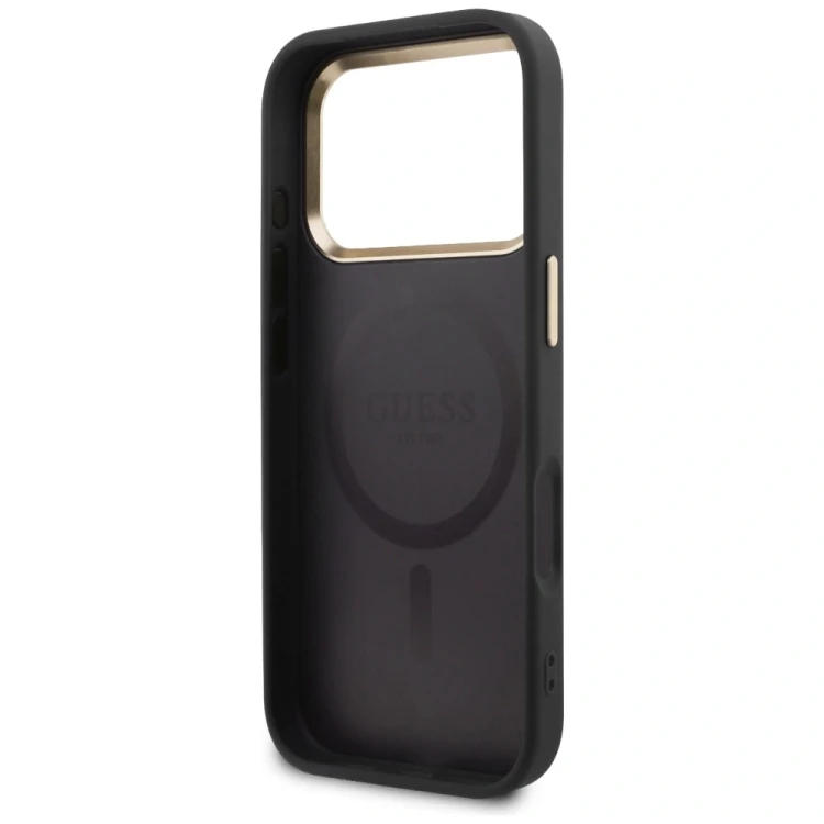 Etui Guess Perforated 4G MagSafe do Apple iPhone 17 Pro czarny