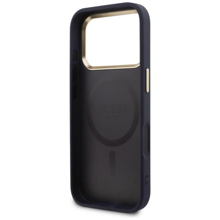 Etui Guess Perforated 4G MagSafe do Apple iPhone 17 Pro niebieski