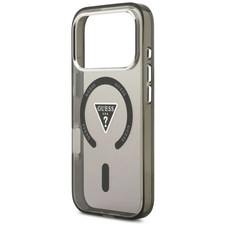 Etui Guess IML Gradient Triangle Logo MagSafe do Apple iPhone 17 Pro czarny