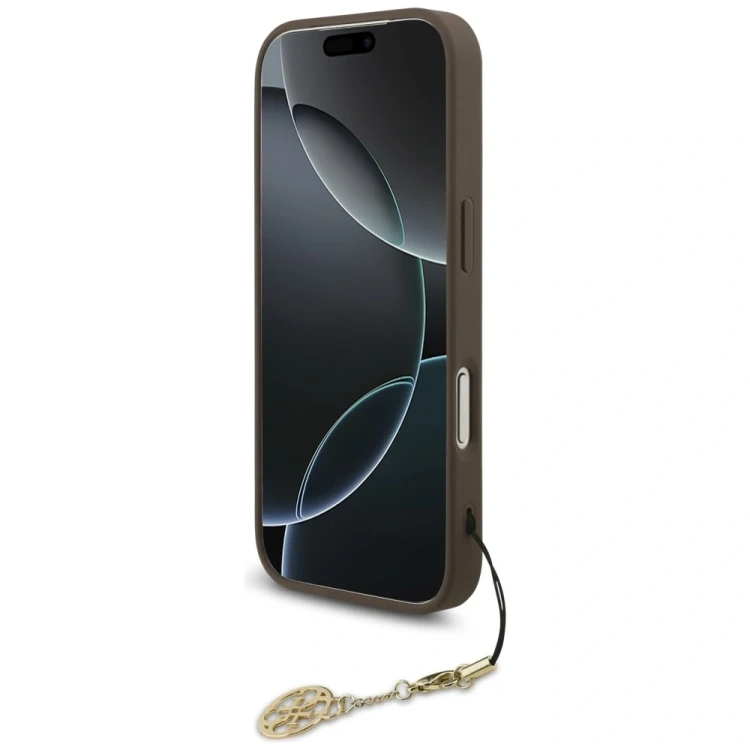 Etui Guess 4G Charms Collection MagSafe do Apple iPhone 17 Pro brązowy