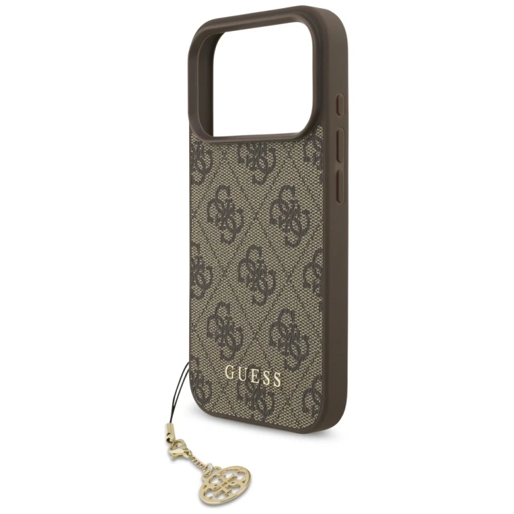 Etui Guess 4G Charms Collection MagSafe do Apple iPhone 17 Pro brązowy
