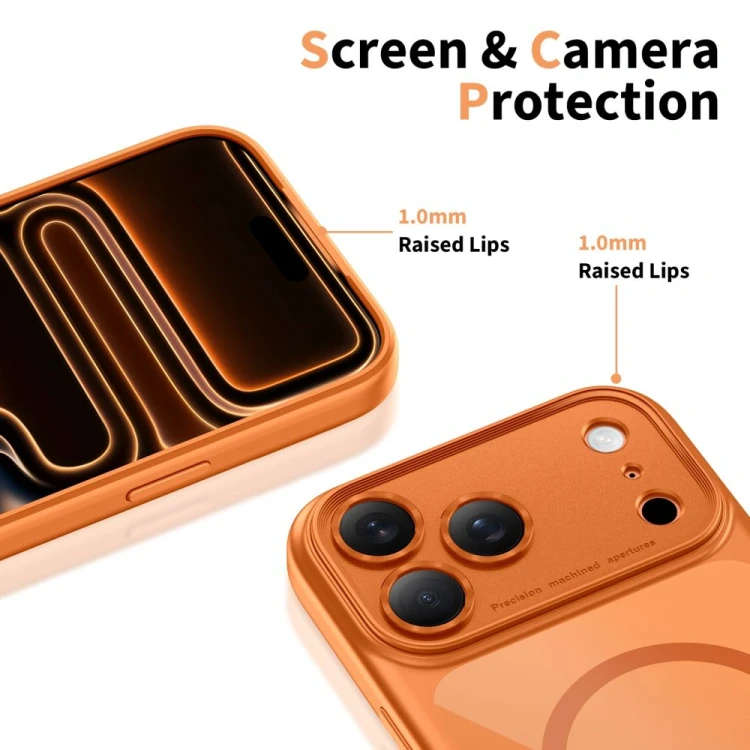 Etui Tech-Protect Magpeak MagSafe CC do Apple iPhone 17 Pro Cosmic Orange/clear