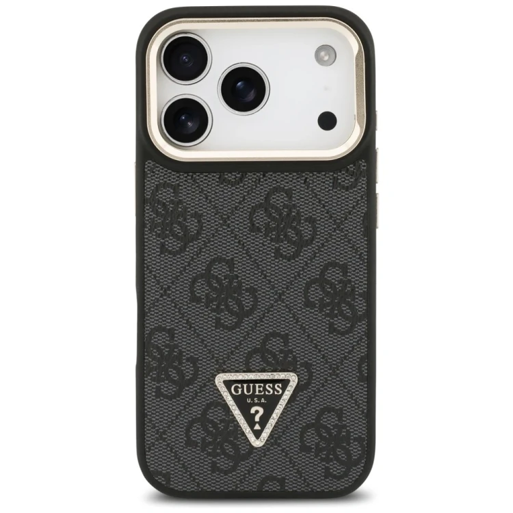 Etui Guess 4G PU Triangle Logo & Stand Camera Magsafe do Apple iPhone 17 Pro czarny