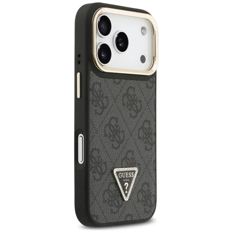 Etui Guess 4G PU Triangle Logo & Stand Camera Magsafe do Apple iPhone 17 Pro czarny