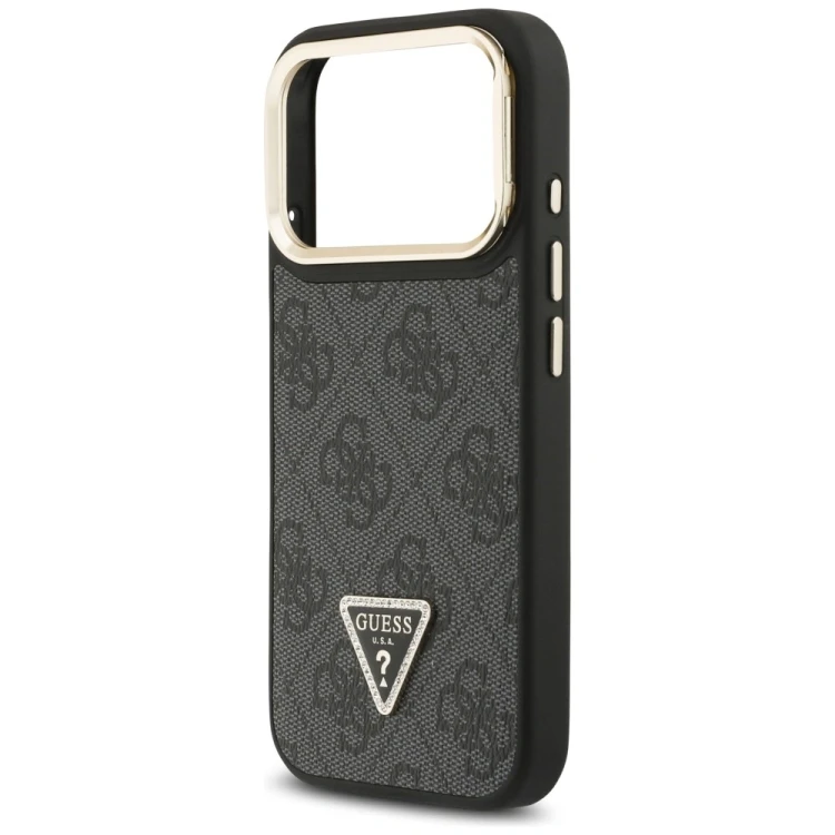 Etui Guess 4G PU Triangle Logo & Stand Camera Magsafe do Apple iPhone 17 Pro czarny