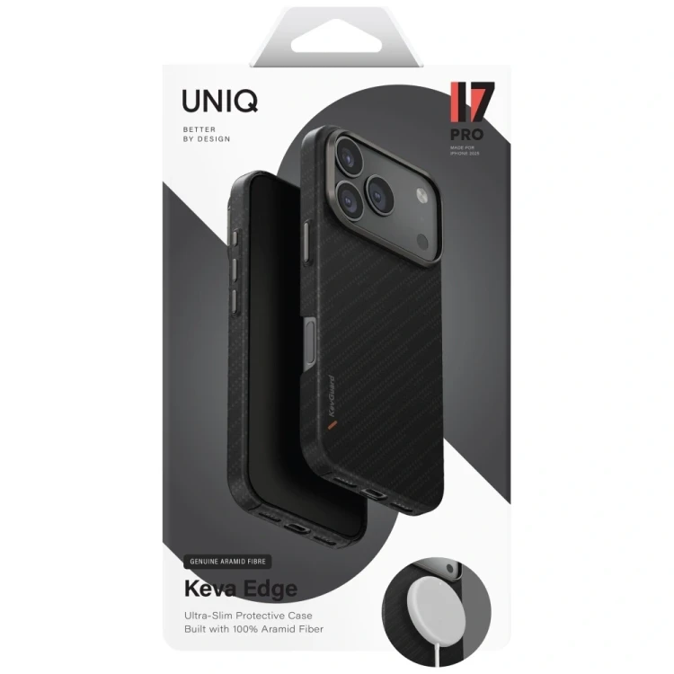 Etui UNIQ Keva EDGE do Apple iPhone 17 Pro Magclick Charging czarny