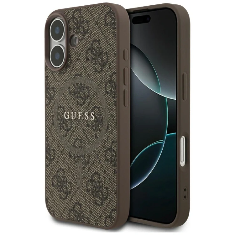 Etui Guess 4G Ring Classic Logo MagSafe do Apple iPhone 17 brązowy