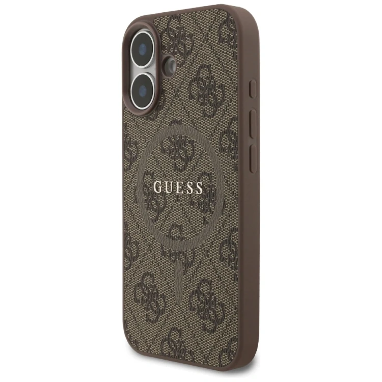 Etui Guess 4G Ring Classic Logo MagSafe do Apple iPhone 17 brązowy