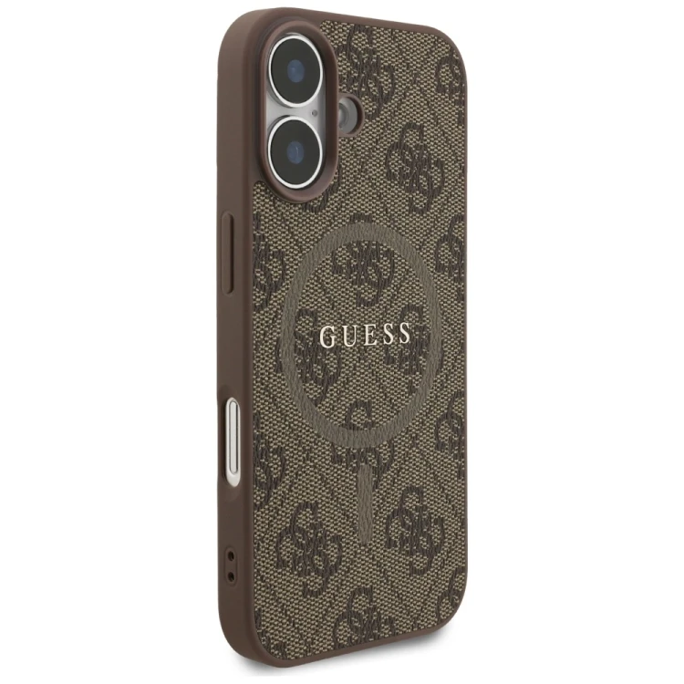 Etui Guess 4G Ring Classic Logo MagSafe do Apple iPhone 17 brązowy