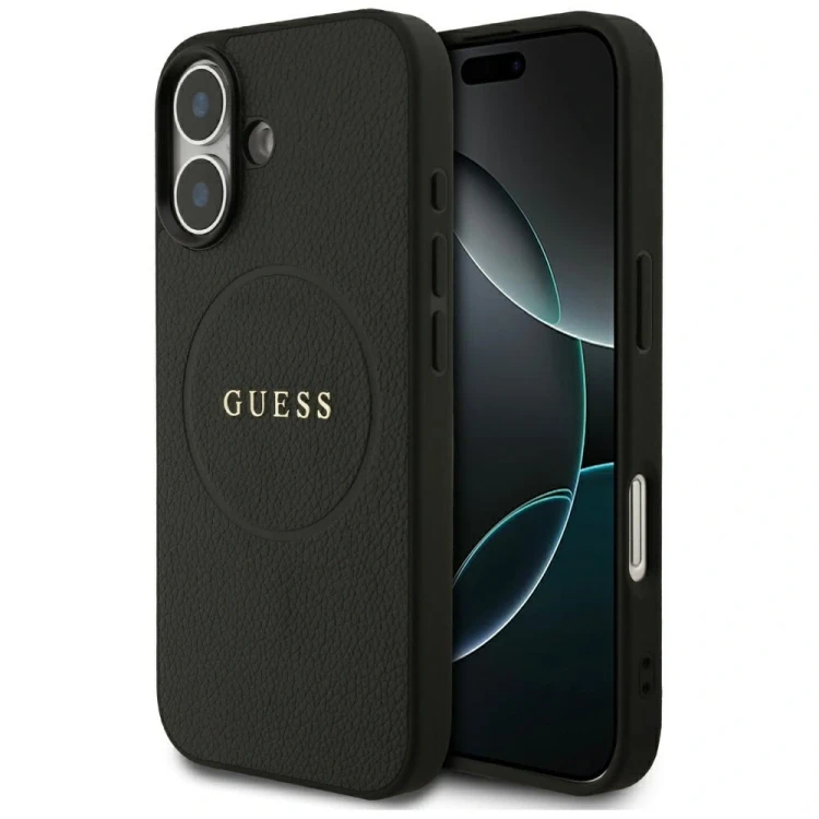 Etui Guess Grained Ring MagSafe do Apple iPhone 17 czarny