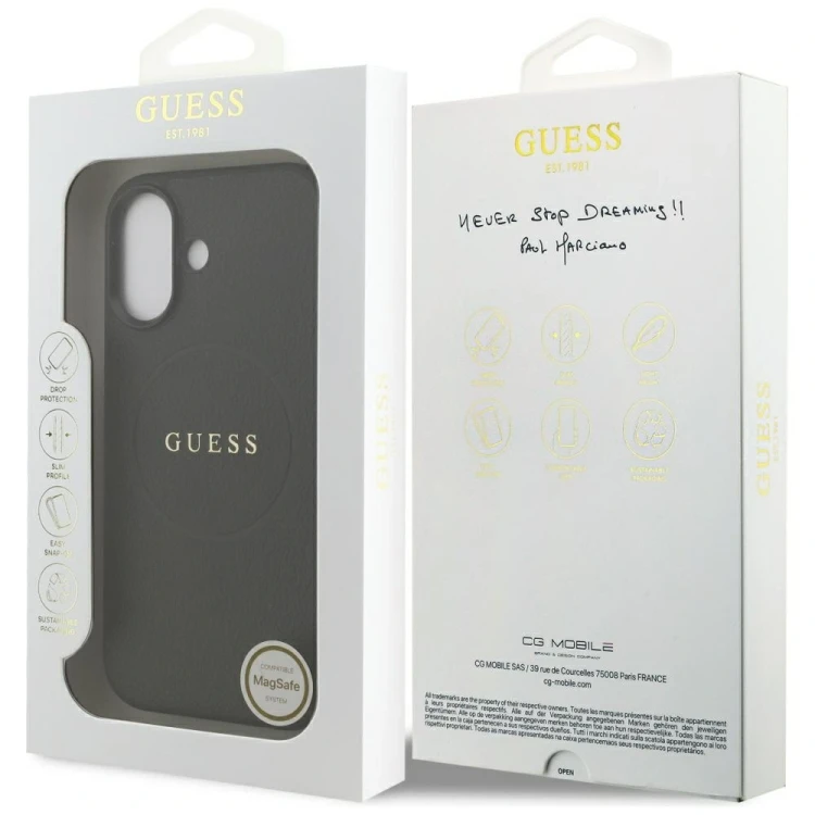 Etui Guess Grained Ring MagSafe do Apple iPhone 17 czarny