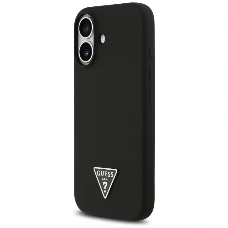 Etui Guess Silicone Triangle Logo MagSafe do Apple iPhone 17 czarny
