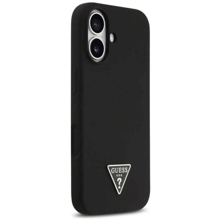 Etui Guess Silicone Triangle Logo MagSafe do Apple iPhone 17 czarny