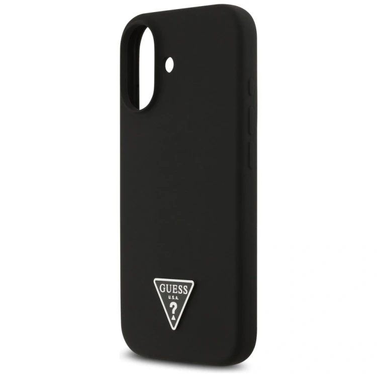 Etui Guess Silicone Triangle Logo MagSafe do Apple iPhone 17 czarny