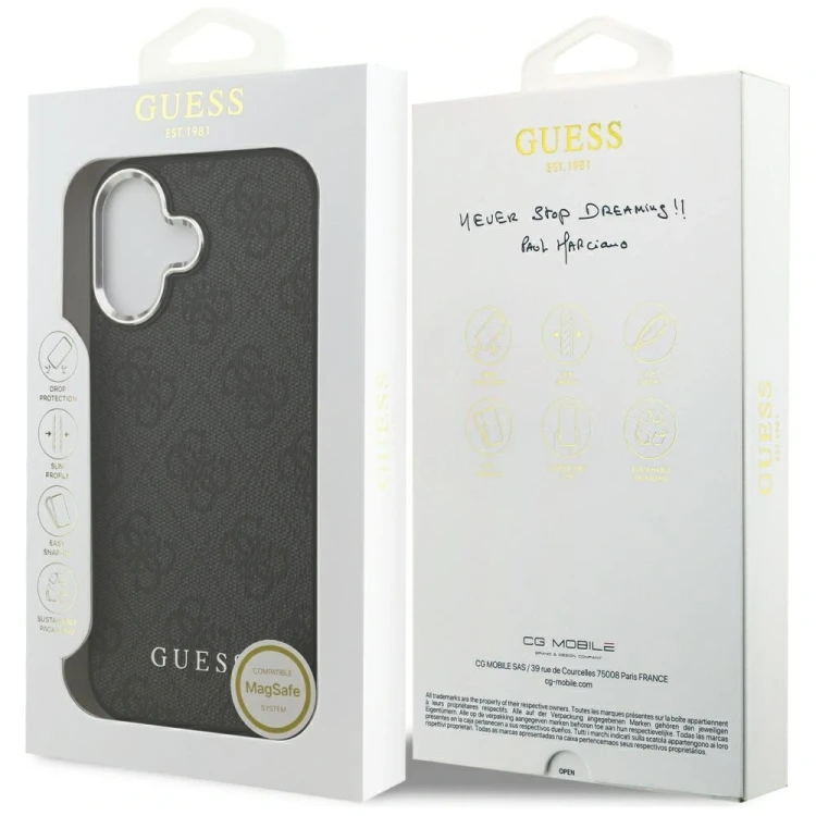 Etui Guess 4G Classic Logo MagSafe do Apple iPhone 17 czarny