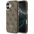 Etui Guess 4G Triangle Logo MagSafe do Apple iPhone 17 brązowy srebrny