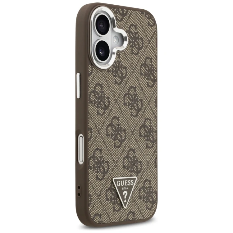 Etui Guess 4G Triangle Logo MagSafe do Apple iPhone 17 brązowy srebrny