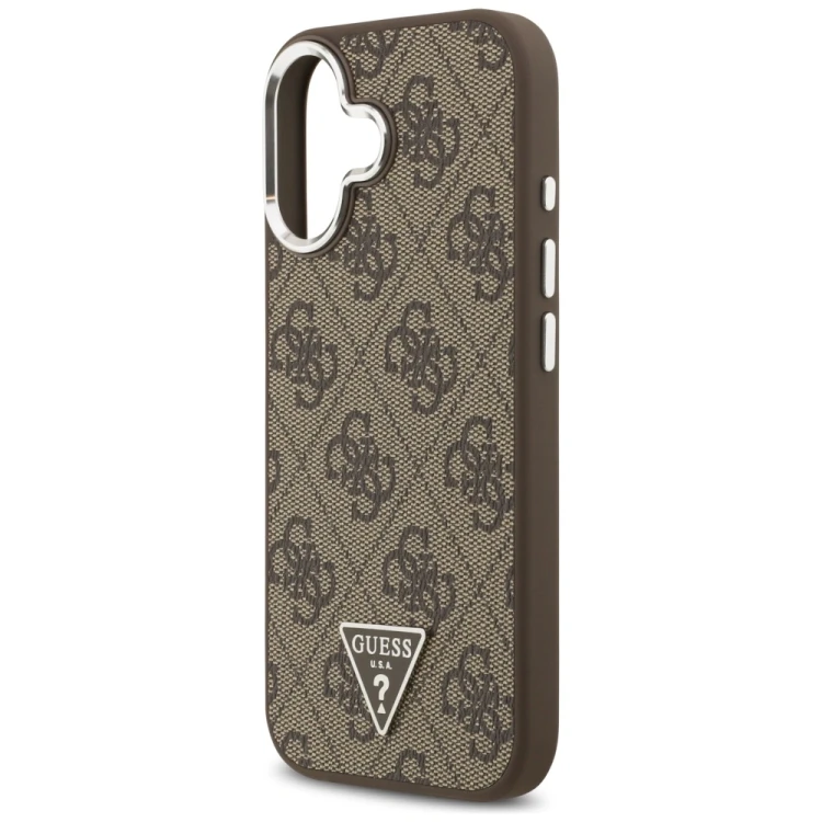 Etui Guess 4G Triangle Logo MagSafe do Apple iPhone 17 brązowy srebrny