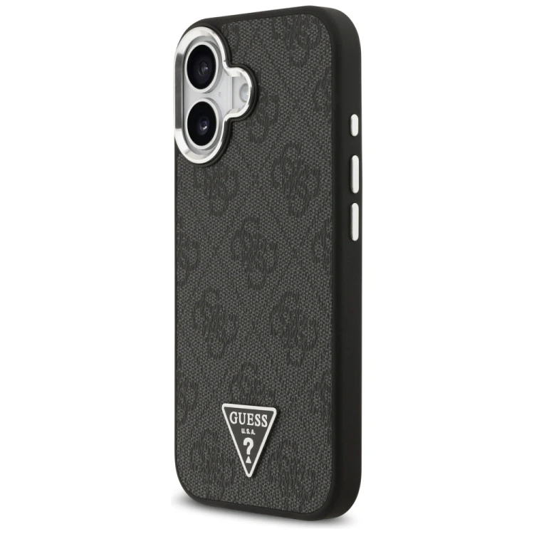 Etui Guess 4G Triangle Logo MagSafe do Apple iPhone 17 czarny srebrny