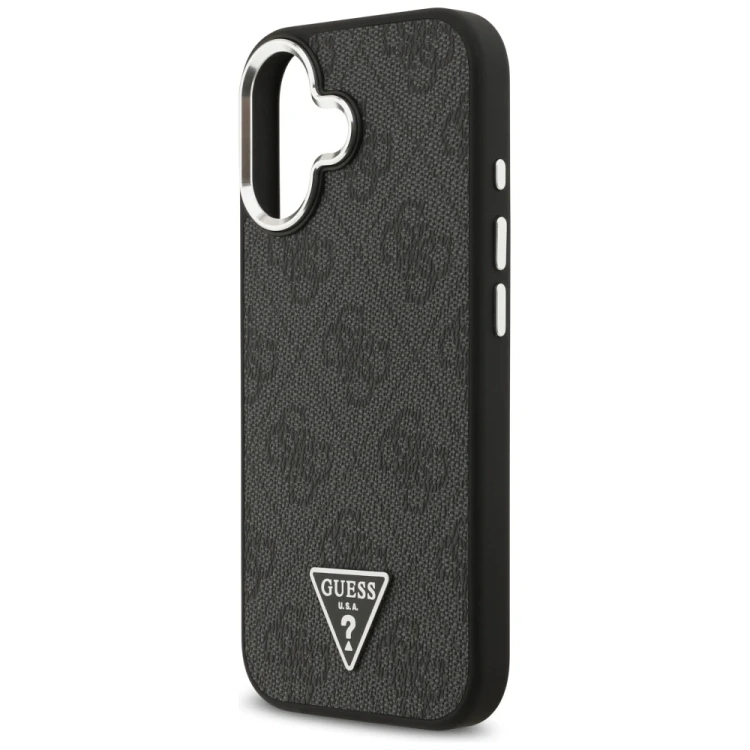 Etui Guess 4G Triangle Logo MagSafe do Apple iPhone 17 czarny srebrny