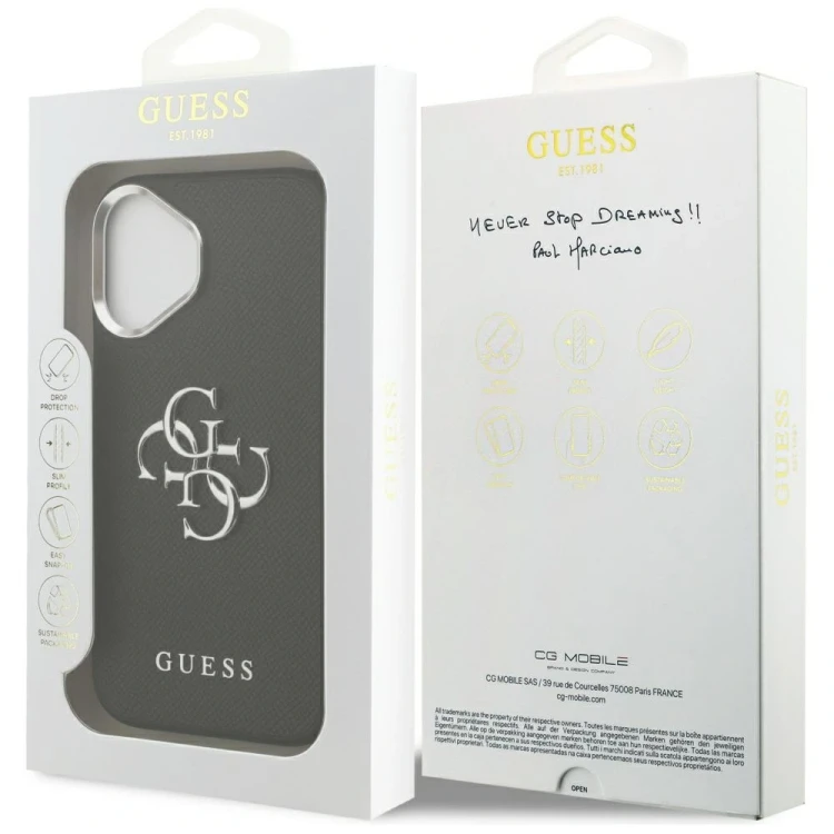 Etui Guess Grained Big 4G Classic Logo do Apple iPhone 17 czarny