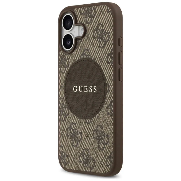 Etui Guess 4G Circle Classic Logo MagSafe do Apple iPhone 17 brązowy