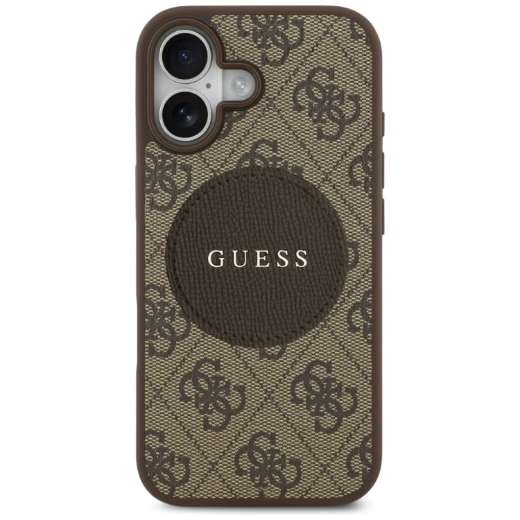 Etui Guess 4G Circle Classic Logo MagSafe do Apple iPhone 17 brązowy