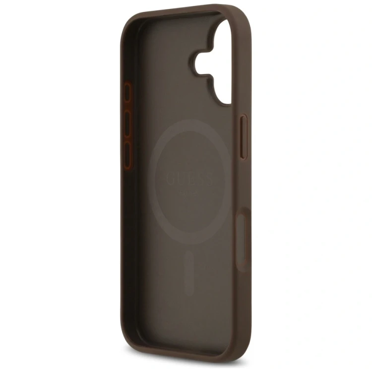 Etui Guess 4G Circle Classic Logo MagSafe do Apple iPhone 17 brązowy