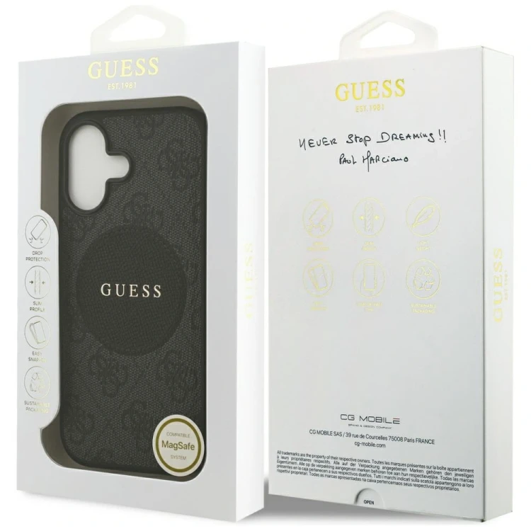Etui Guess 4G Circle Classic Logo MagSafe do Apple iPhone 17 czarny