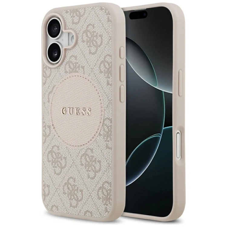 Etui Guess 4G Circle Classic Logo MagSafe do Apple iPhone 17 różowy