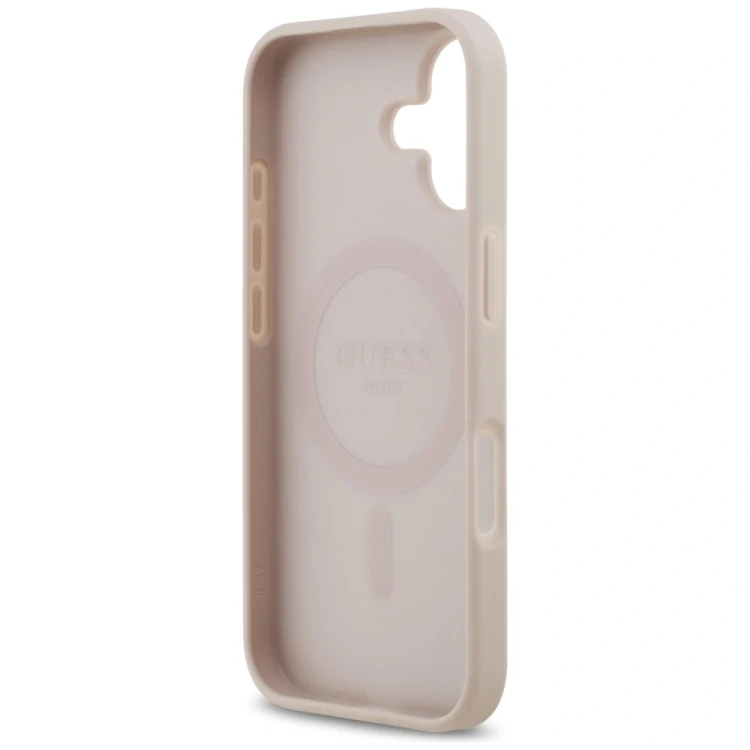 Etui Guess 4G Circle Classic Logo MagSafe do Apple iPhone 17 różowy