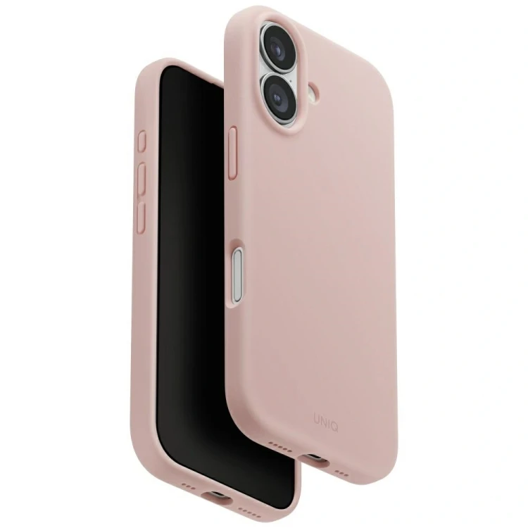 Etui UNIQ Lino do Apple iPhone 17 Magclick Charging różowy