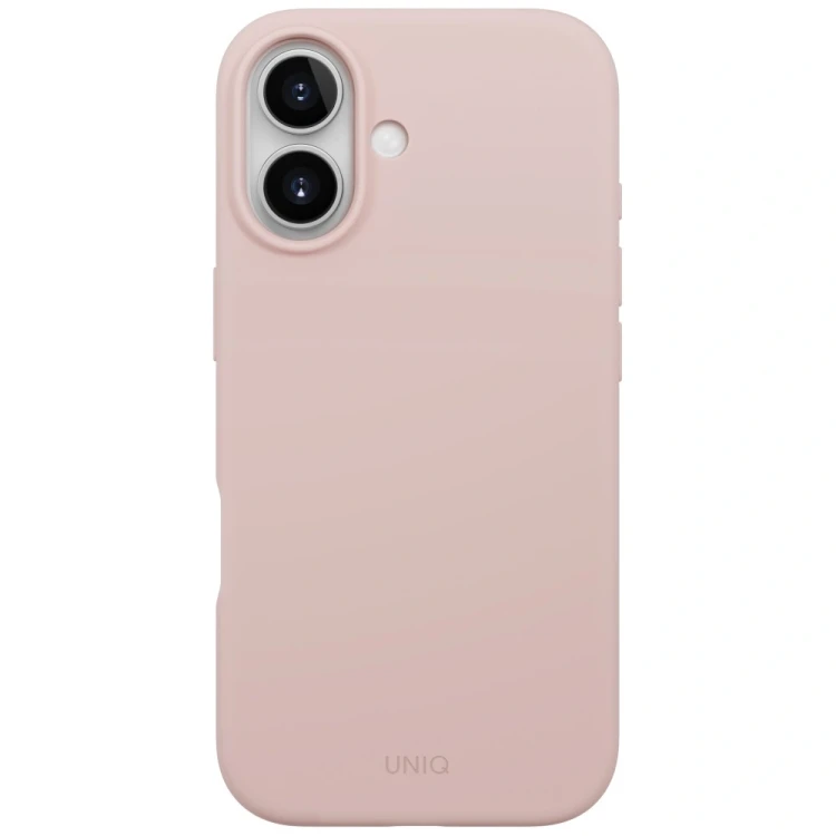Etui UNIQ Lino do Apple iPhone 17 Magclick Charging różowy