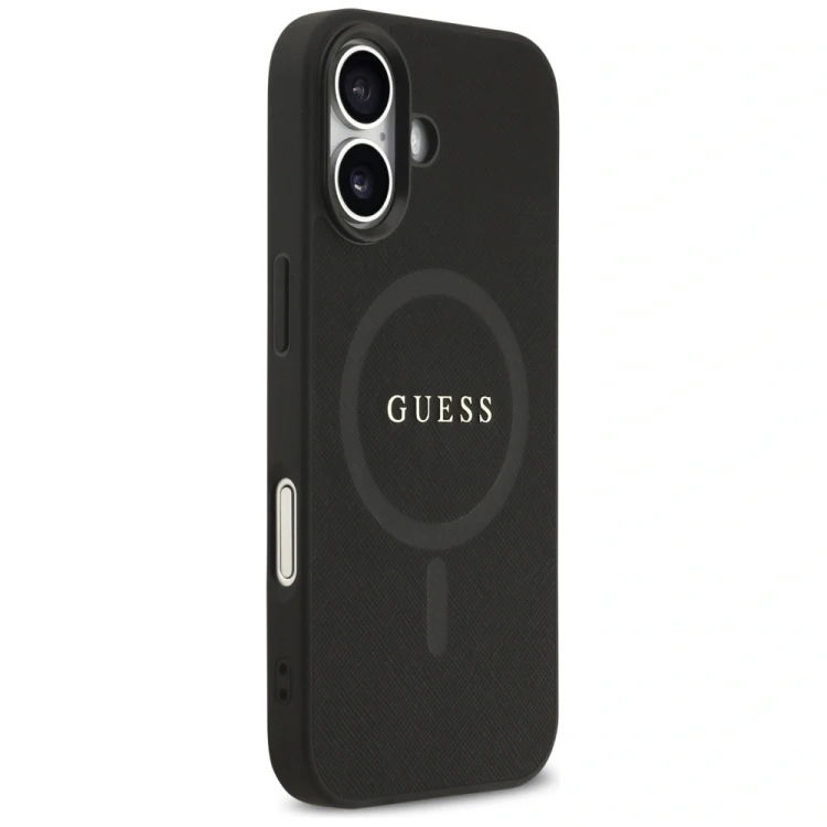 Etui Guess Saffiano Classic Logo MagSafe do Apple iPhone 17 czarny