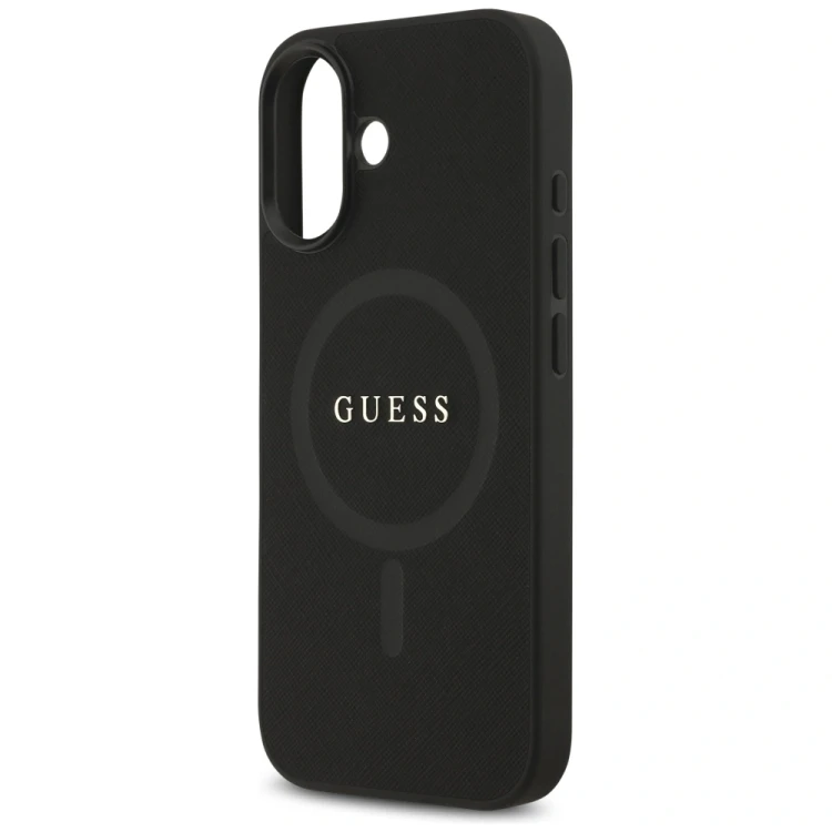 Etui Guess Saffiano Classic Logo MagSafe do Apple iPhone 17 czarny