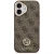 Etui Guess 4G Strass Logo & Big Strap Metal Buttons MagSafe do Apple iPhone 17 brązowy