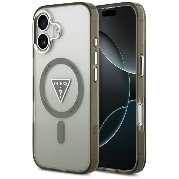Etui Guess IML Gradient Triangle Logo MagSafe do Apple iPhone 17 khaki