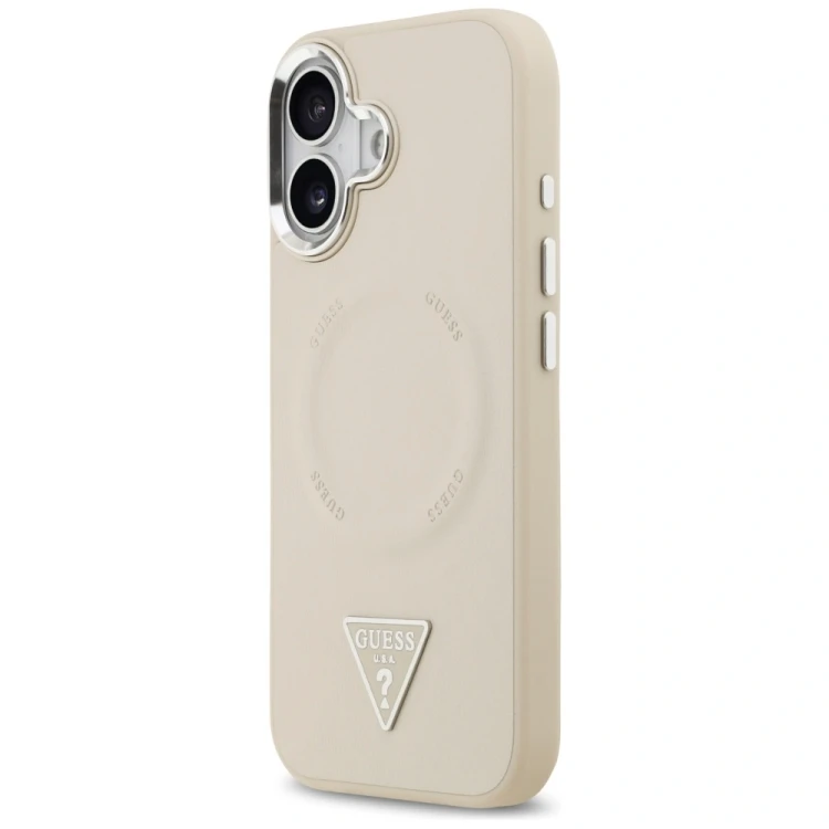 Etui Guess Triangle Logo MagSafe do Apple iPhone 17 beżowy
